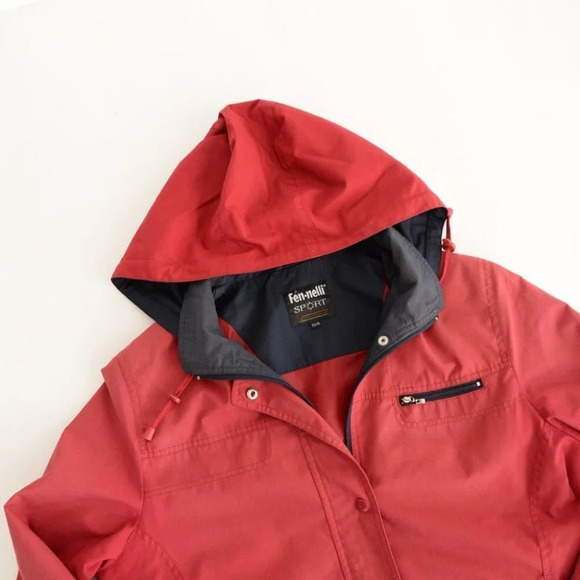 Vintage Fen-Nelli Sport Red Jacket  with Hood Size 15-16 - Picture 10 of 13